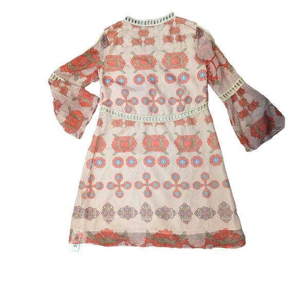 STYLEWE Mini Tunic Dress - Orange Print Size Medium New With Tags - Picture 3 of 9